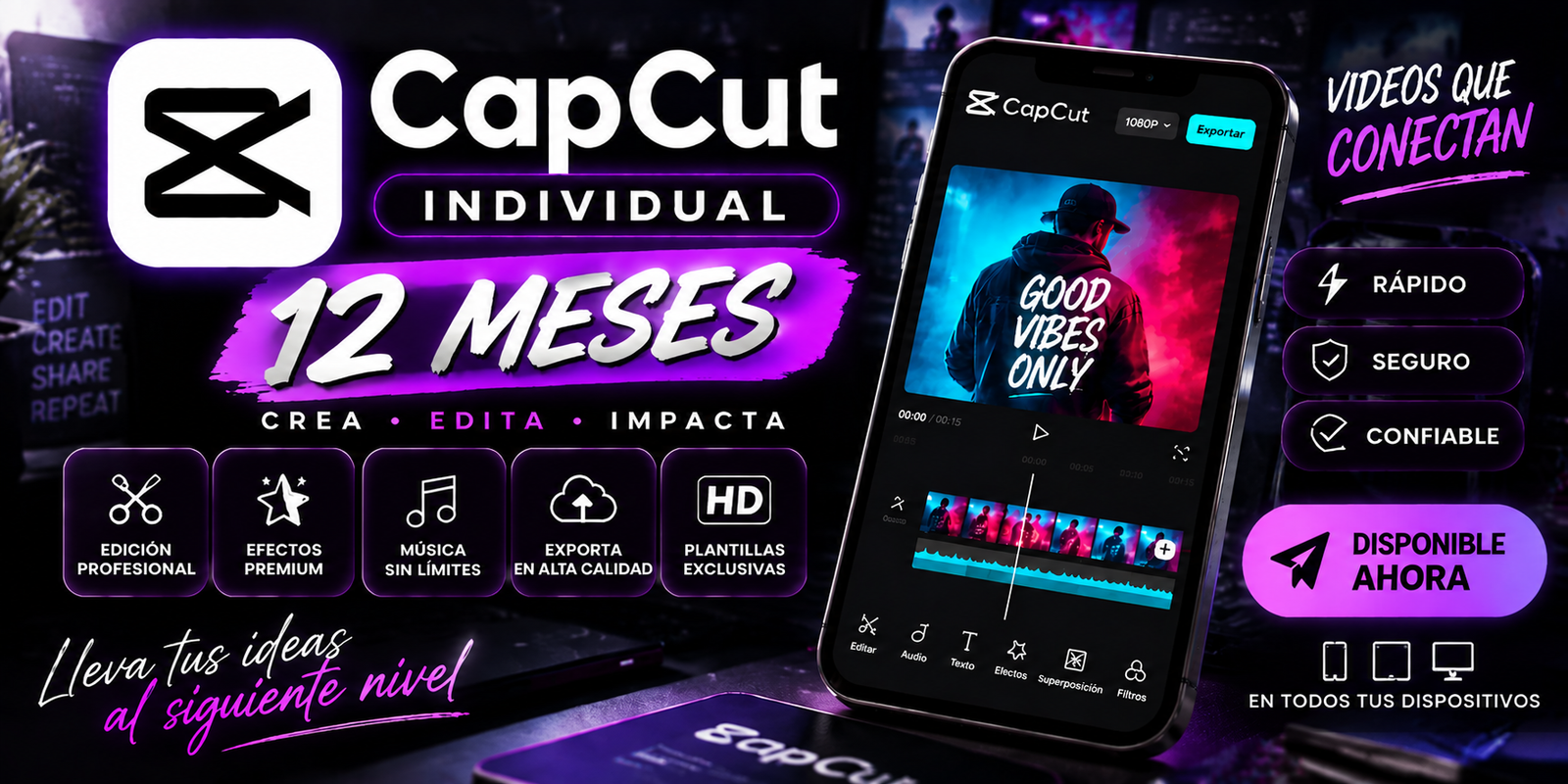 CAPCUT PRO INDIVIDUAL X 12 MESES